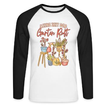 Keine zeit der Garten ruft Gärtner - Unisex Baseballshirt langarm - Weiß/Schwarz - Vorne - Nik (191cm)