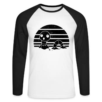 Funny Worm Composting Worm Lover - Unisex Long Sleeve Baseball T-Shirt - white/black - Front - Nik (191cm)