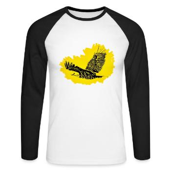 Eagle - Unisex Long Sleeve Baseball T-Shirt - white/black - Front - Nik (191cm)
