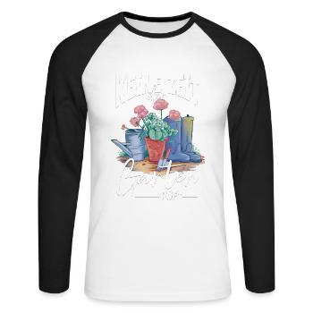 Keine zeit der Garten ruft Gärtner - Unisex Baseballshirt langarm - Weiß/Schwarz - Vorne - Nik (191cm)