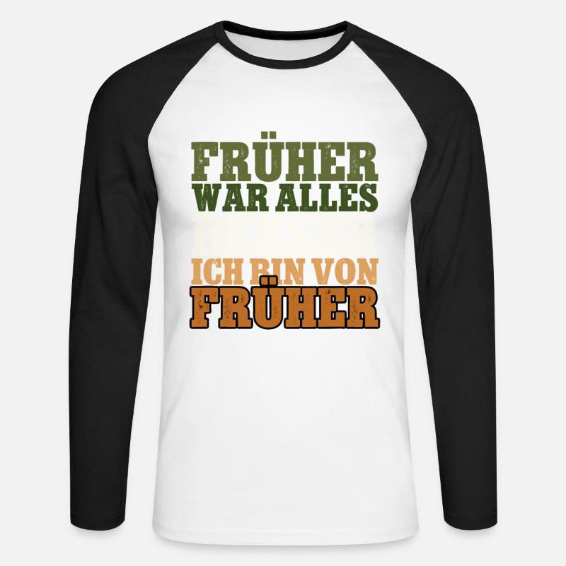 Früher war alles besser Rentner - Unisex Baseballshirt langarm - Weiß/Schwarz