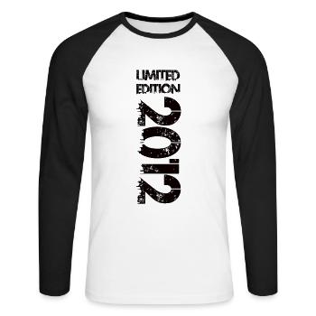 Limited Edition 2012 - Unisex Baseballshirt langarm - Weiß/Schwarz - Vorne - Nik (191cm)