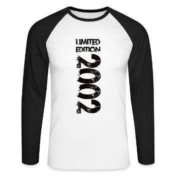 Édition limitée 2002 - T-shirt baseball manches longues Homme - blanc/noir - Devant - Nik (191cm)