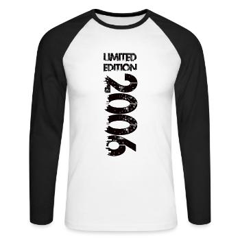 Édition limitée 2006 - T-shirt baseball manches longues Homme - blanc/noir - Devant - Nik (191cm)