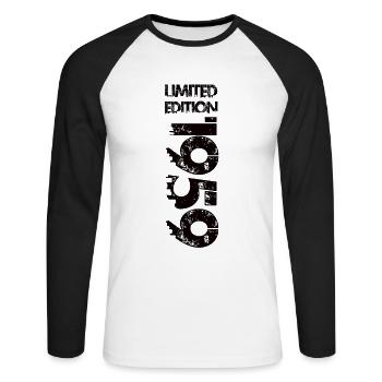 Édition limitée 1959 - T-shirt baseball manches longues Homme - blanc/noir - Devant - Nik (191cm)