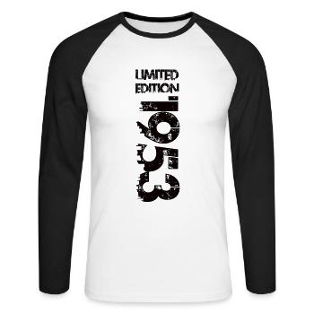 Édition limitée 1953 - T-shirt baseball manches longues Homme - blanc/noir - Devant - Nik (191cm)