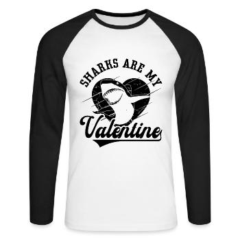 Freediving Freediving Freediver Gift Idea - Unisex Long Sleeve Baseball T-Shirt - white/black - Front - Nik (191cm)