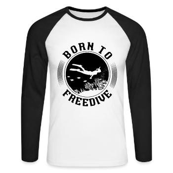 Freediving Freediving Freediving Gift Idea - Unisex Long Sleeve Baseball T-Shirt - white/black - Front - Nik (191cm)