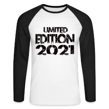 Limited Edition 2021 - Unisex Long Sleeve Baseball T-Shirt - white/black - Front - Nik (191cm)