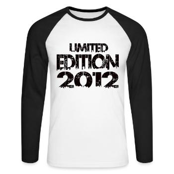 Limited Edition 2012 - Unisex Baseballshirt langarm - Weiß/Schwarz - Vorne - Nik (191cm)