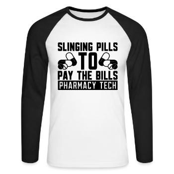 Pharmacy Technician Pharmacy Technician Gift Idea - Unisex Long Sleeve Baseball T-Shirt - white/black - Front - Nik (191cm)