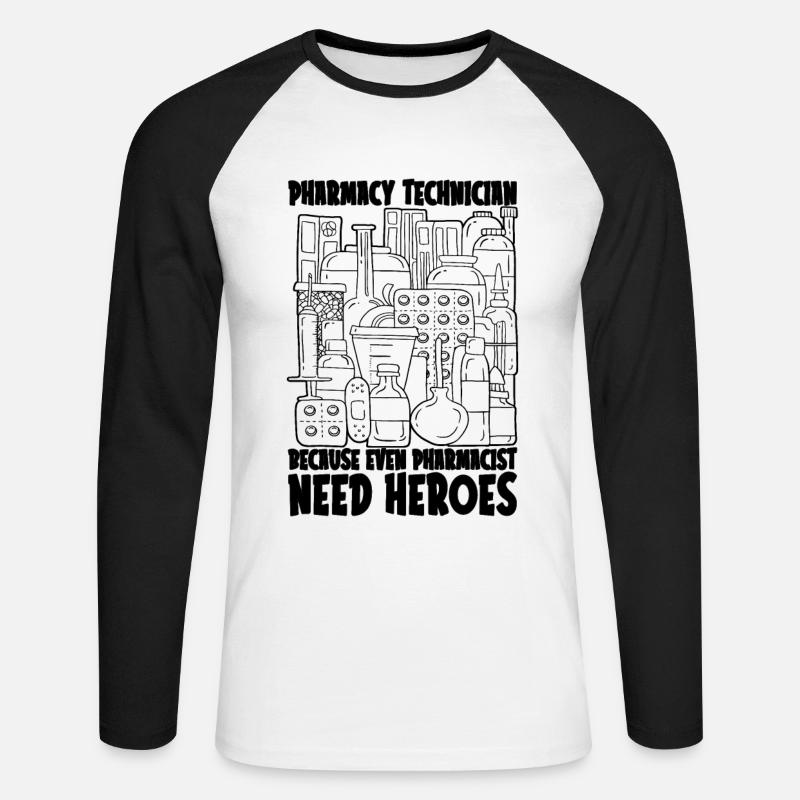 Pharmacy Technician Pharmacy Gift Idea - Unisex Long Sleeve Baseball T-Shirt - white/black