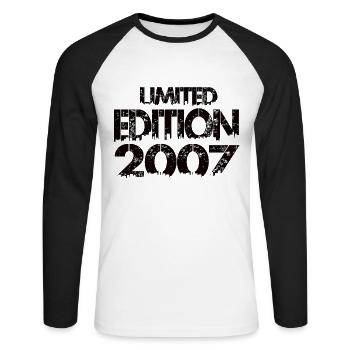 Limited Edition 2007 - Unisex Long Sleeve Baseball T-Shirt - white/black - Front - Nik (191cm)