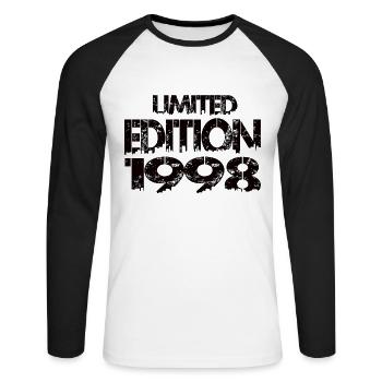 Édition limitée 1998 - T-shirt baseball manches longues Homme - blanc/noir - Devant - Nik (191cm)