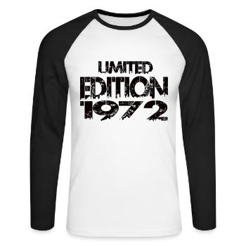 Édition limitée 1972 - T-shirt baseball manches longues Homme - blanc/noir - Devant - Nik (191cm)