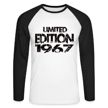 Édition limitée 1967 - T-shirt baseball manches longues Homme - blanc/noir - Devant - Nik (191cm)