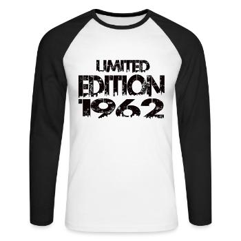 Édition limitée 1962 - T-shirt baseball manches longues Homme - blanc/noir - Devant - Nik (191cm)