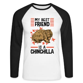 Wombat ist mein bester Freund Beuteltier - Unisex Baseballshirt langarm - Weiß/Schwarz - Vorne - Nik (191cm)