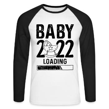 chargement bébé 2022 - T-shirt baseball manches longues Homme - blanc/noir - Devant - Nik (191cm)