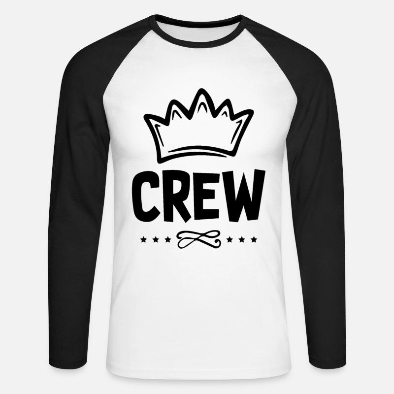 Crew - Unisex Baseballshirt langarm - Weiß/Schwarz