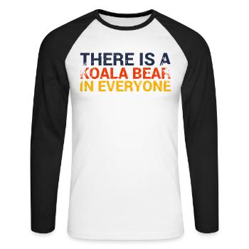 There's a koala bear in every koala design - Unisex Long Sleeve Baseball T-Shirt - white/black - Front - Nik (191cm)