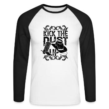 Kick the dust up - Musik - Unisex Baseballshirt langarm - Weiß/Schwarz - Vorne - Nik (191cm)