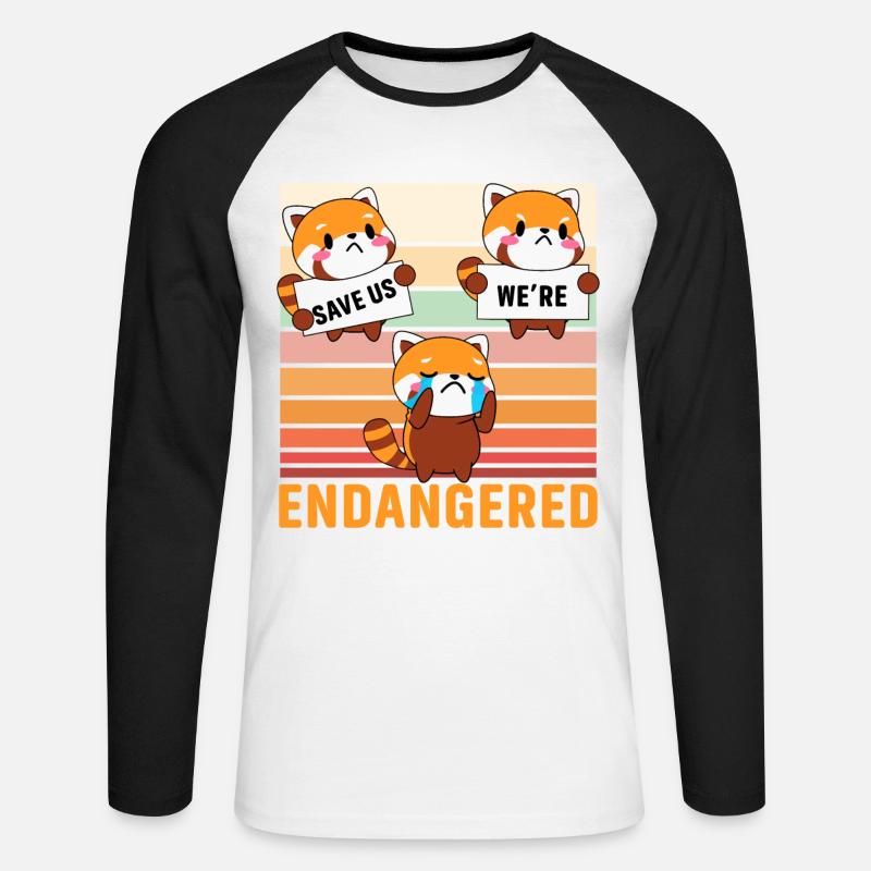 Save us we're Endangered - Unisex Baseballshirt langarm - Weiß/Schwarz