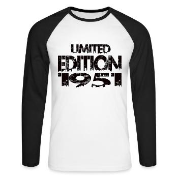 Édition limitée 1951 - T-shirt baseball manches longues Homme - blanc/noir - Devant - Nik (191cm)