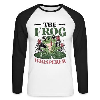 The Frog Whisperer - Unisex Long Sleeve Baseball T-Shirt - white/black - Front - Nik (191cm)