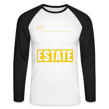 Keep it real estate for real estate agents - Unisex Long Sleeve Baseball T-Shirt - white/black - Front - Nik (191cm)