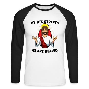 Jesus Christianity God Praying Prayer Pastor - Unisex Baseballshirt langarm - Weiß/Schwarz - Vorne - Nik (191cm)