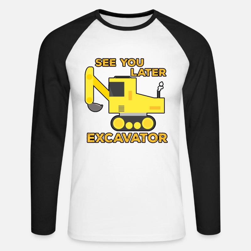 Excavator Construction Site Construction Worker Construction Later I Gift - Unisex Long Sleeve Baseball T-Shirt - white/black
