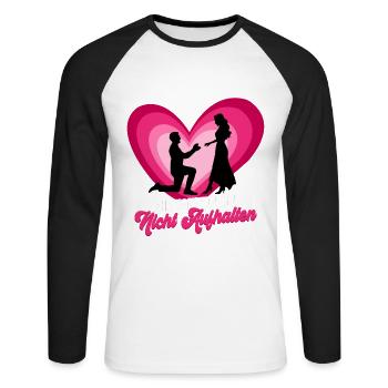Junggesellenabschied Gruppen Männer - Unisex Baseballshirt langarm - Weiß/Schwarz - Vorne - Nik (191cm)