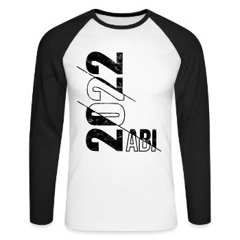 Abitur 2022 Geschenk Junge Mädchen Abi 2022 - Unisex Baseballshirt langarm - Weiß/Schwarz - Vorne - Nik (191cm)