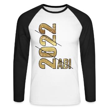 Abitur 2022 Geschenk Junge Mädchen Abi 2022 - Unisex Baseballshirt langarm - Weiß/Schwarz - Vorne - Nik (191cm)