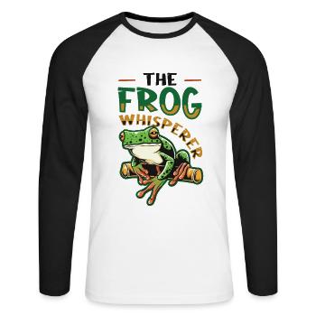 The Frog Whisperer - Unisex Long Sleeve Baseball T-Shirt - white/black - Front - Nik (191cm)