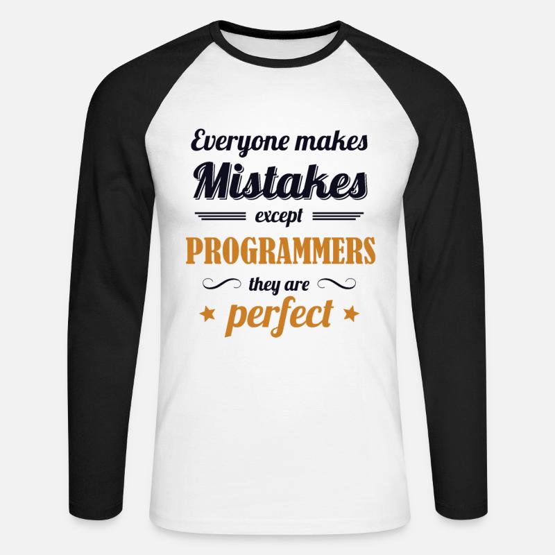 Programmers are Perfect Developer Coder - Unisex Baseballshirt langarm - Weiß/Schwarz