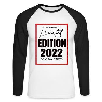 Édition limitée 2022 - T-shirt baseball manches longues Homme - blanc/noir - Devant - Nik (191cm)