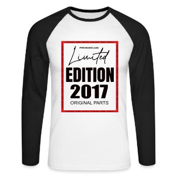 Édition limitée 2017 - T-shirt baseball manches longues Homme - blanc/noir - Devant - Nik (191cm)