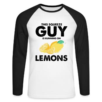 Limonade Limonade Limonade Limonade Stand Design - T-shirt baseball manches longues Homme - blanc/noir - Devant - Nik (191cm)