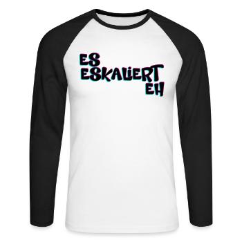 Es Eskaliert Eh Techno Rave - Unisex Baseballshirt langarm - Weiß/Schwarz - Vorne - Nik (191cm)