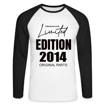 Édition limitée 2014 - T-shirt baseball manches longues Homme - blanc/noir - Devant - Nik (191cm)