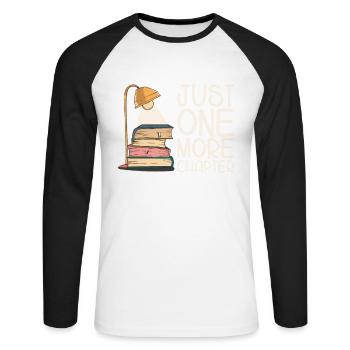 Only one chapter left for book lovers - Unisex Long Sleeve Baseball T-Shirt - white/black - Front - Nik (191cm)