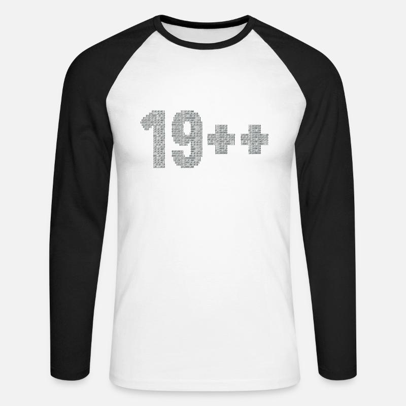 19++ Programmierer Softwareingenieur Coder 20. - Unisex Baseballshirt langarm - Weiß/Schwarz