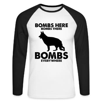 Design German Shepherd Police Design - Unisex Long Sleeve Baseball T-Shirt - white/black - Front - Nik (191cm)