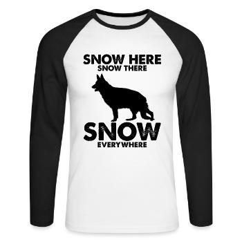 Design Deutscher Schäferhund Polizei Design - Unisex Baseballshirt langarm - Weiß/Schwarz - Vorne - Nik (191cm)