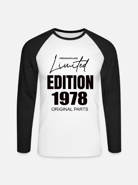Limited Edition 1978 - Unisex Baseballshirt langarm - Weiß/Schwarz