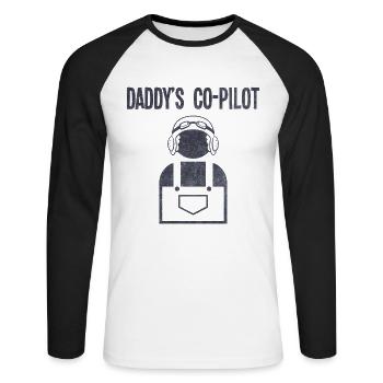 Airplane Pilot Flying Father Co-Pilot I Gift - Unisex Long Sleeve Baseball T-Shirt - white/black - Front - Nik (191cm)