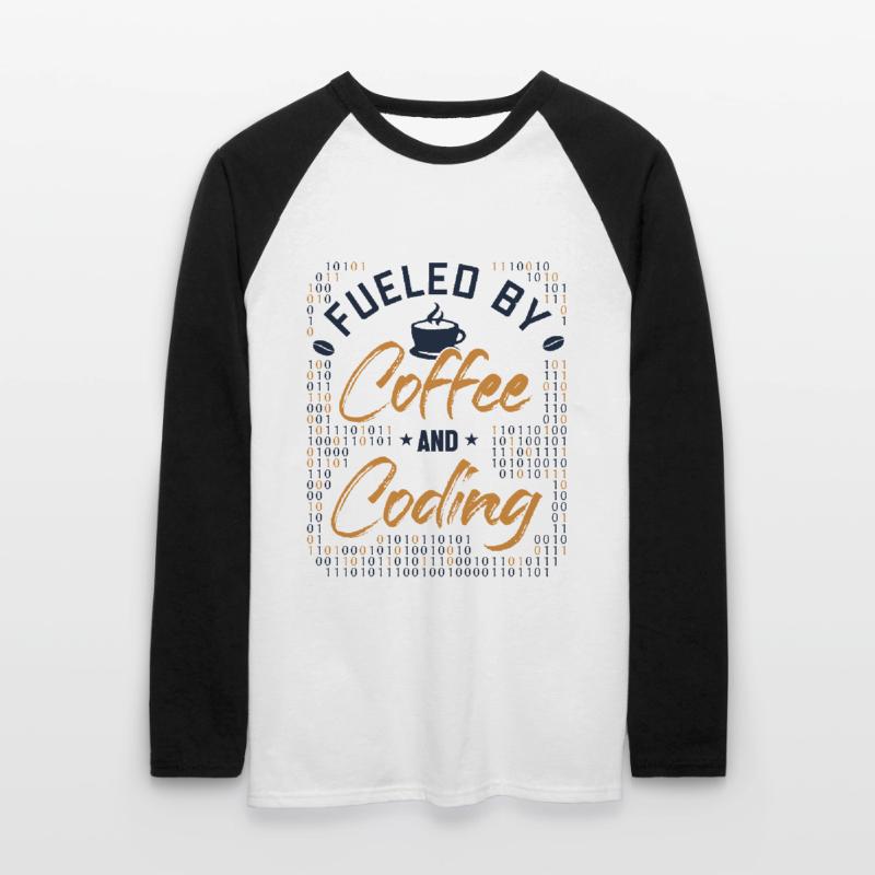Fueled by Coffee and Coding Developer Coder Unisex Baseballshirt langarm