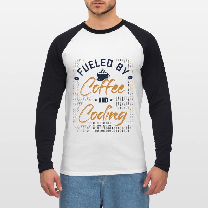 Fueled by Coffee and Coding Developer Coder Unisex Baseballshirt langarm